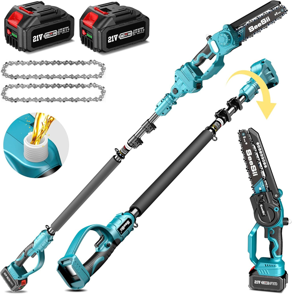 2 in 1 Cordless Pole Saw & Mini Chainsaw (8 inch)